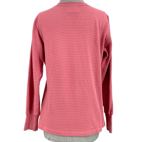 Big Bud Press Pink Honeycomb Texture Thermal Raspberry Long Sleeve Top Size XS - Picture 2 of 7